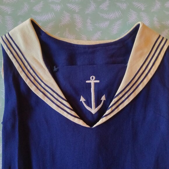vintage navy dress 1930s charleston swing - Picture 4 of 5